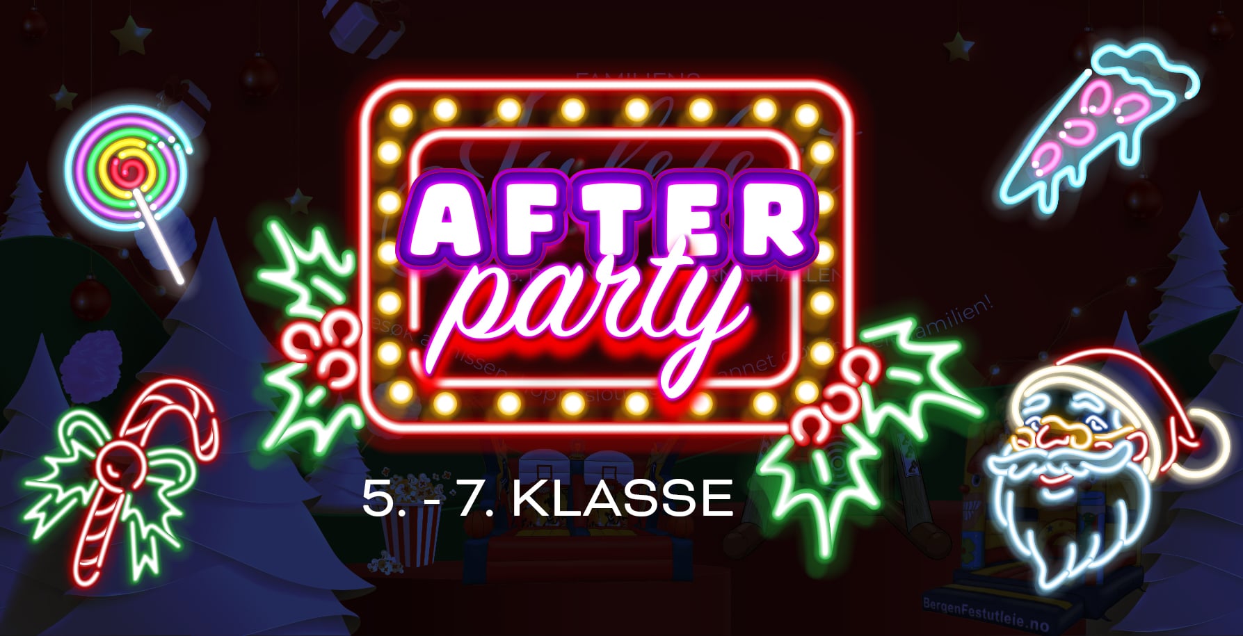 Afterparty for 5.–7. klasse – neonlys og julestemning
